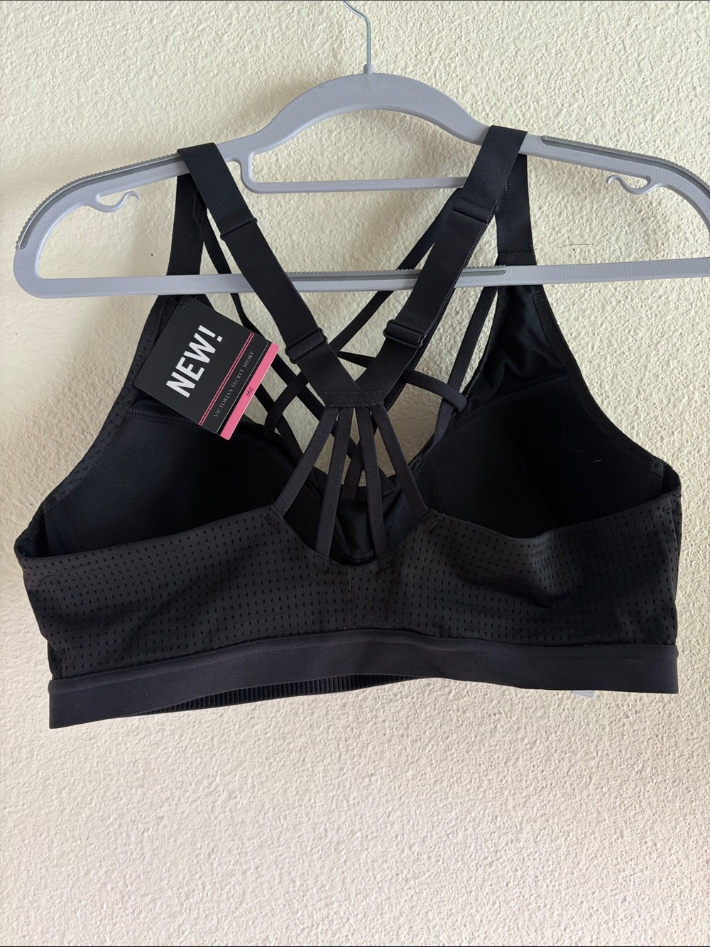 VSX Black Perforated Strappy Sports Bra - Picture 2 of 3